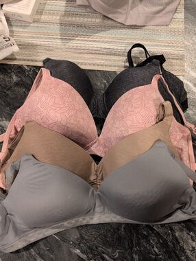 Warner's Wireless Bra Trio in Pink, Gray, Beige